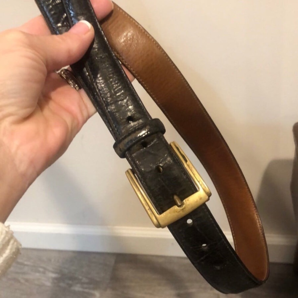 Trafalgar‎ Mens Brown Leather Belt with Brass Buckle Dress Formal
